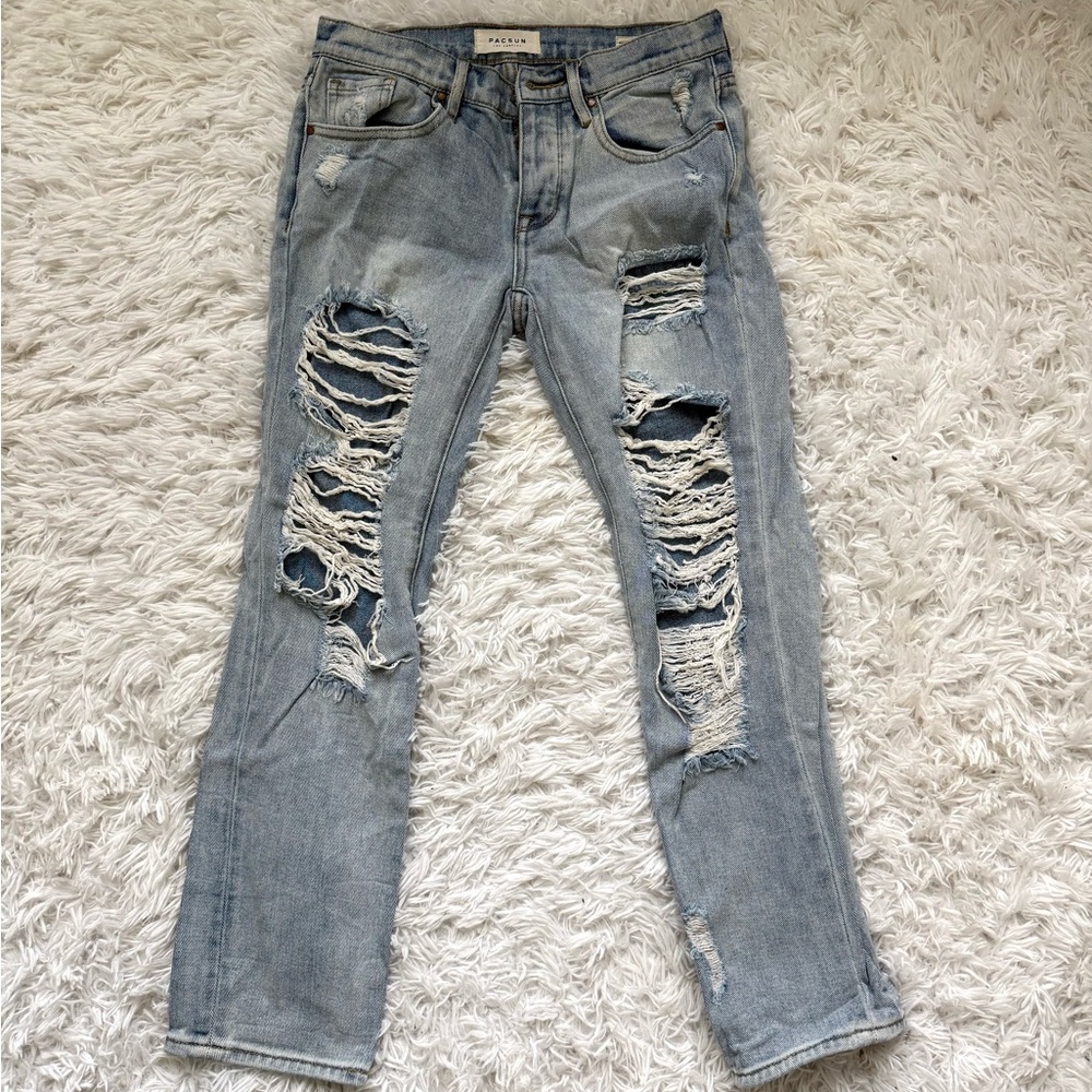 PacSun Light Blue Distressed Boyfriend Jeans